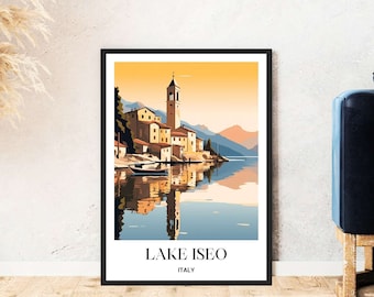 Lake Iseo Lake Nature Lombardy Landscape Travel Poster Italy Hiking Digital Download Self-Print Gift Holiday Poster Printable Wallart