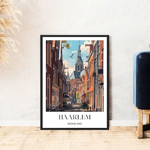 Haarlem Reiseposter Holland Niederlande Poster Druck Wandkunst Home Decor Digital Download Selbstausdruck Geschenk printable Wallart