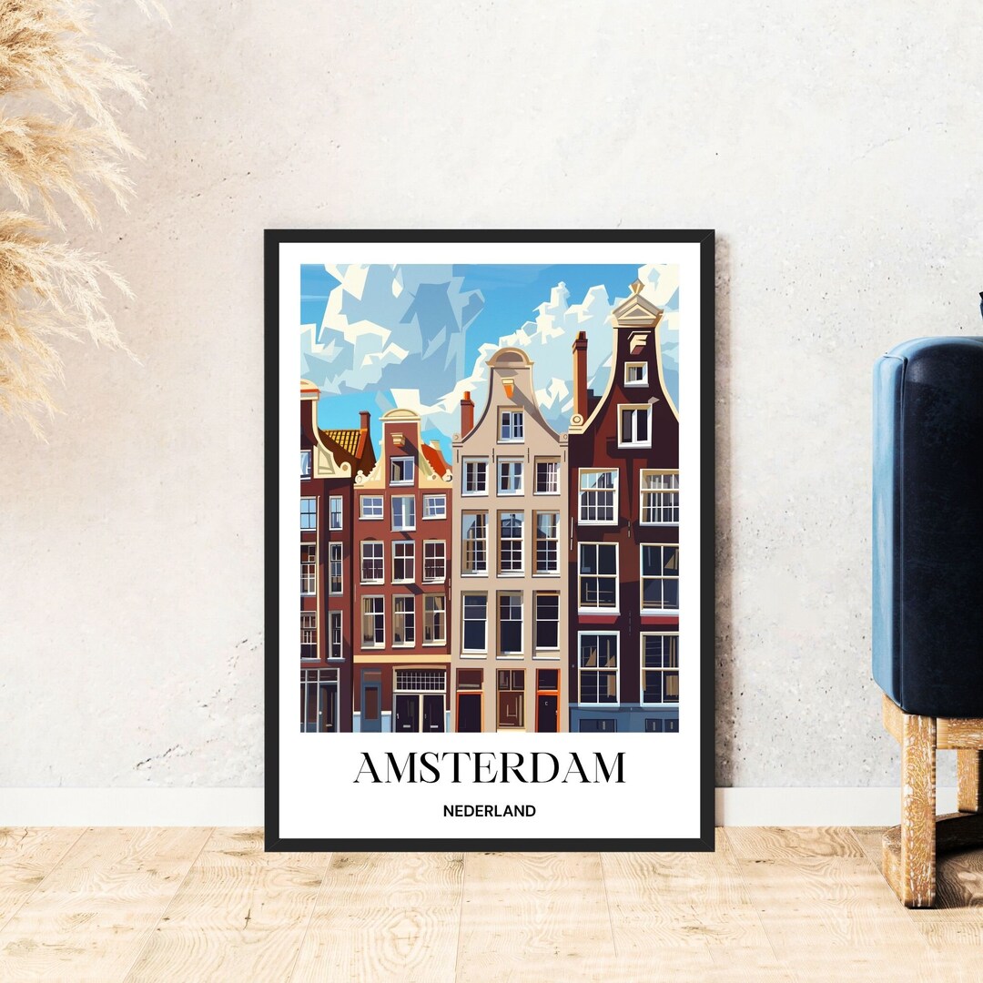 Amsterdam Travel Poster Holland Netherlands Poster Print Wall Art Home ...