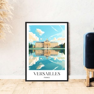 Palace of Versailles Paris travel poster France city art digital download self print gift holiday poster printable wallart