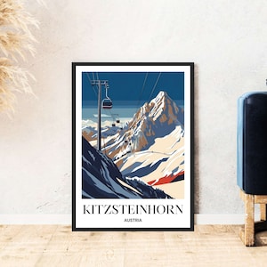 Kitzsteinhorn Kaprun Kitzsteinhorn Reiseposter Österreich Berg Ski Wandern Digital Download Selbstausdruck Geschenk Urlaub printable Wallart
