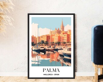 Mayorca Print Sitges Travel Poster Spain Poster Print Wall Art Home Decor Digital ...