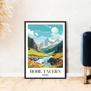 Hohe Tauern National Park travel poster Austria mountains hiking nature digital download self-print gift holiday poster printable wall art