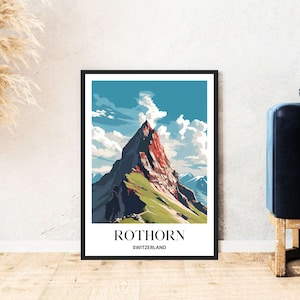 Brienzer Rothorn travel poster Switzerland mountain skiing hiking digital download self-print gift winter holiday poster printable wallart