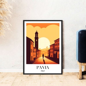Pavia, Old Town, Travel Poster, Italy Lombardy Hiking Culture Digital Download Self-Print Gift Holiday Poster printable Wallart