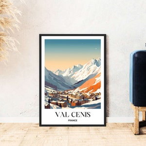 Val Cenis Affiche de voyage France Alpes Montagnes Ski Snowboard Randonnée Téléchargement numérique Auto Expression Cadeau Vacances Affiche Imprimable Wallart