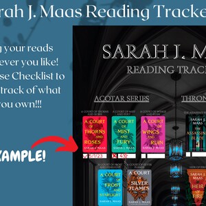 Sarah J. Maas Book Tracker Acotar Series Checklist Throne of Glass Reading Tracker Digital ...