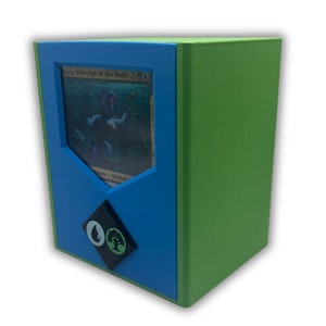 CommandView Top Loader: caixa de baralho MTG Commander magnética impressa em 3D com emblema magnético