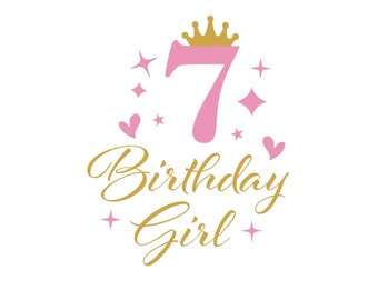 Siebter Geburtstag SVG PNG, Siebter Geburtstag Aufnäher, Cricut Cut Dateien, mein 7.Geburtstag Aufdruck, es ist mein Geburtstag Aufdruck