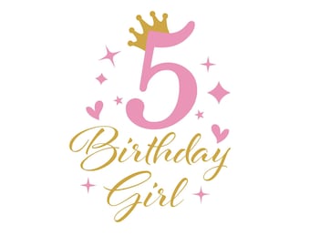 5-årsdag SVG PNG EPS, 5-årsdag Svg, Födelsedag Svg, Femte födelsedag Cricut Cut-filer, Min 5-årsdag Svg, Det är min födelsedag Svg