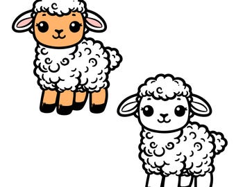 Sheep SVG, Lamb Clipart, svg files and outline svg, Sheep line art, Lamb Sublimation designs, tumbler decal sv files, Silhouette cameo