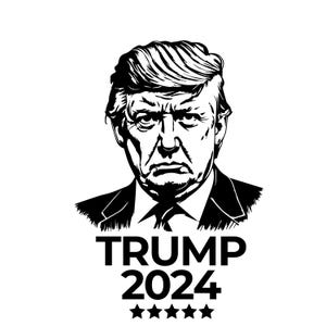 Fichiers Svg & PNG Trump, Image vectorielle de silhouette Donald Trump visage, SVG politique pour la conception de t-shirt sur fond transparent