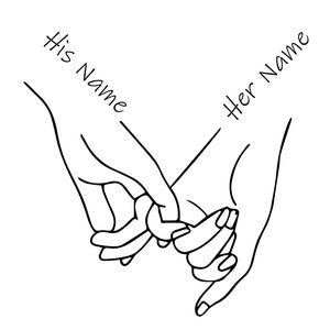 Händchen halten SVG, Pinky Halten, Liebe, SVG-Schnittdatei, Anpassen mit Ihrem eigenen Text, Namen und Daten hinzufügen, sofort-Download, Liebes-Hände-Design