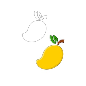 Mango Obst SVG, Clip Art geschnitten Datei Silhouette eps png jpg, sofortiger digitaler Download