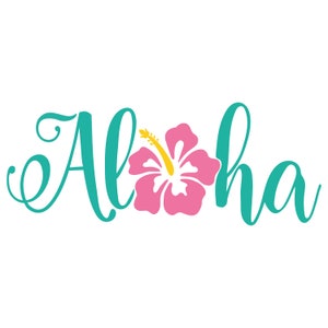 Aloha, descarga digital instantánea, svg, png, jpg y eps Hawaii, flor de hibisco, tropical, vacaciones svg