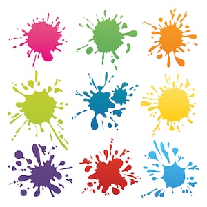 Paint Splatter SVG, Bundle, Paint Splats Svg, Paint Svg, Clipart, Vector, Ink splatter, Paint streak blob, Cut File for Cricut, Silhouette