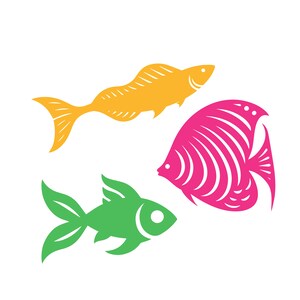 Joli poisson coloré SVG, Clipart poisson, poisson PNG, Clipart poisson pour enfant, téléchargement immédiat