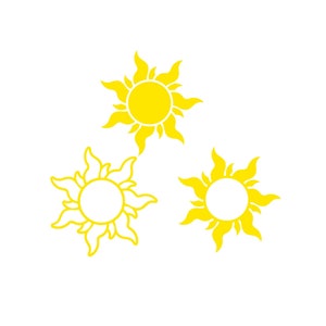 Sonne SVG, Sonne geschnitten Datei, Sonne Clipart, Sonnenschein geschnitten, Sommer Schmuck, digitaler Download, Cricut, Silhouette, Glowforge DXF