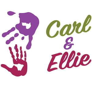 Carl & Ellie Mailbox Huellas de manos Cortar archivos, Cricut, Silhouette Cameo, Svg Cortar archivos, Archivo digital, Eps, png