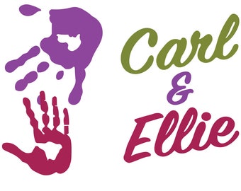 Carl & Ellie Mailbox Handprints Cut Files , Cricut , Silhouette Cameo, Svg Cut Files ,Digital File ,Eps ,png