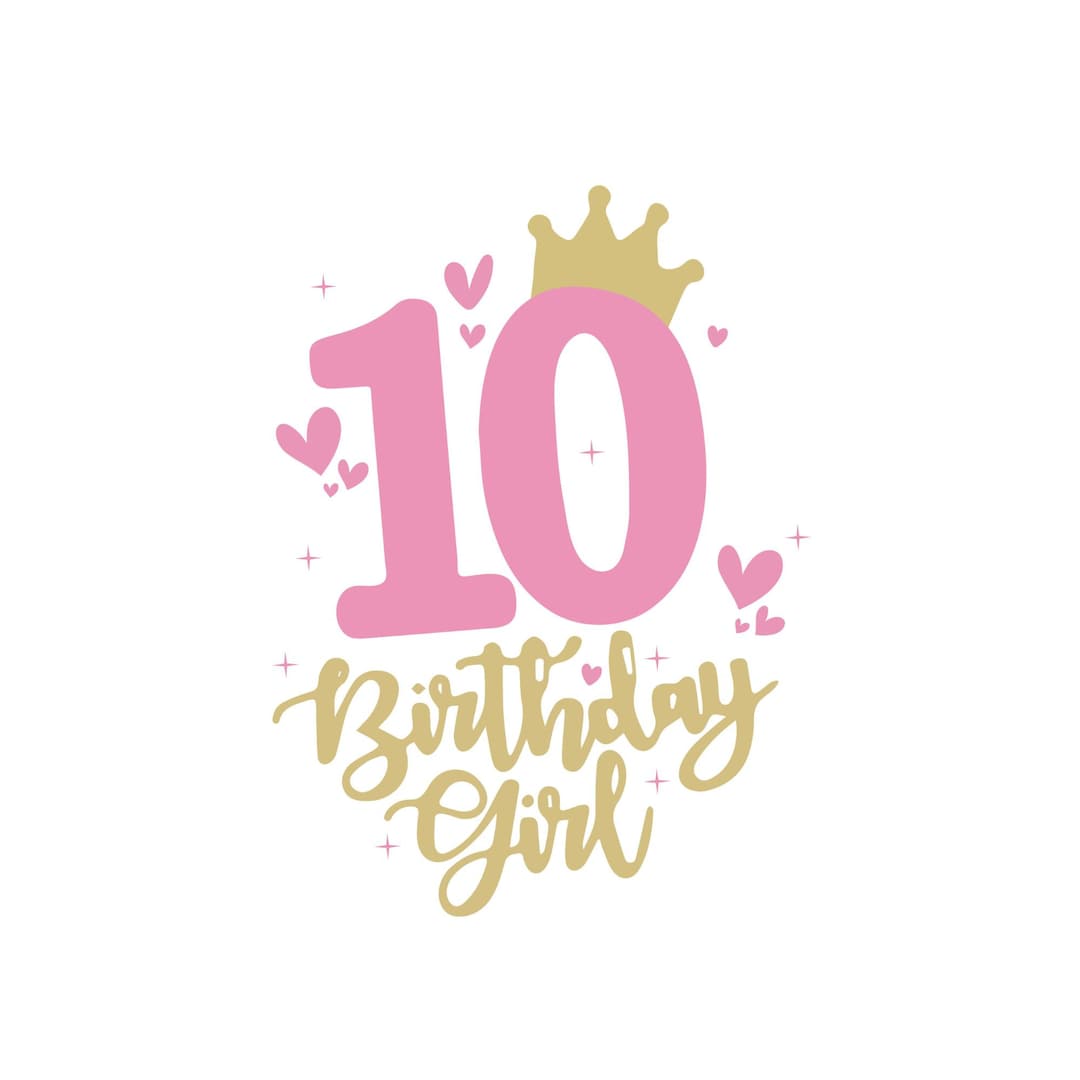 10th Birthday SVG PNG Eps Jpg ,10th Birthday Svg, Birthday Svg, Tenth