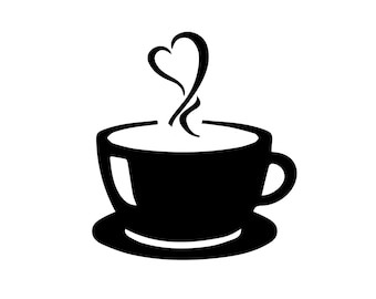 Mug svg , Mug with heart steam svg , Coffee svg ,coffee svg for cricut ,coffee svg for silhouette , coffee Cut file , coffee clip art