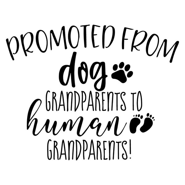 Promoted From Dog Grandparents To Human Grandparents Svg, New Grandparents Gift Onesie Svg, eps, Png Cut File for Cricut Silhouette Cameo