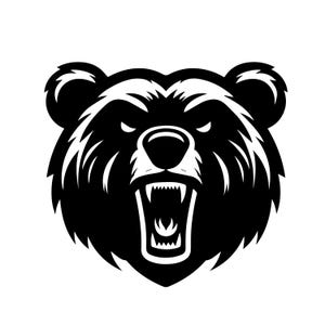 Angry bear svg - png - bear head - bear silhouette - commercial use - grizzly bear - hunting - clip art - instant download