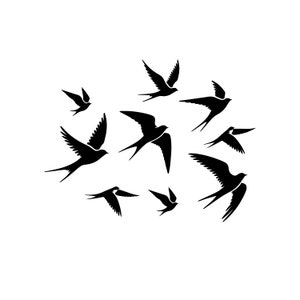 Pássaros SVG Pássaros voando SVG Pássaros voadores Vetor Pássaros Clipart Rebanho Svg Arquivo de corte para Cricut Silhouette Uso comercial Download instantâneo