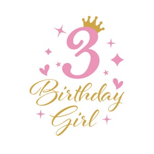 Troisième anniversaire de fille, troisième anniversaire, bambin drôle, 3e anniversaire de fille, 3e anniversaire de garçon, Svg 3e anniversaire
