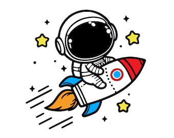 Cute Astronaut Svg - kid astronaut svg - cosmonaut svg - space svg - Clip Art - Image Files - Digital - Svg - Png - Eps - Jpg
