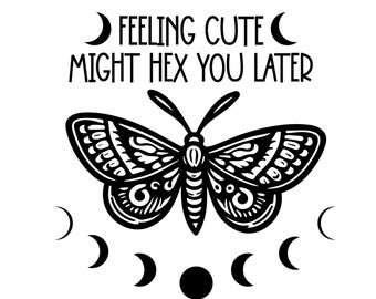 Witch Svg, Witch Png, Witchy Svg, Witchy Png, Witchy Vibes Png, Witchcraft Svg, Dark Humor Png, Halloween Witch Svg, Moth Svg,Moon Phase Svg