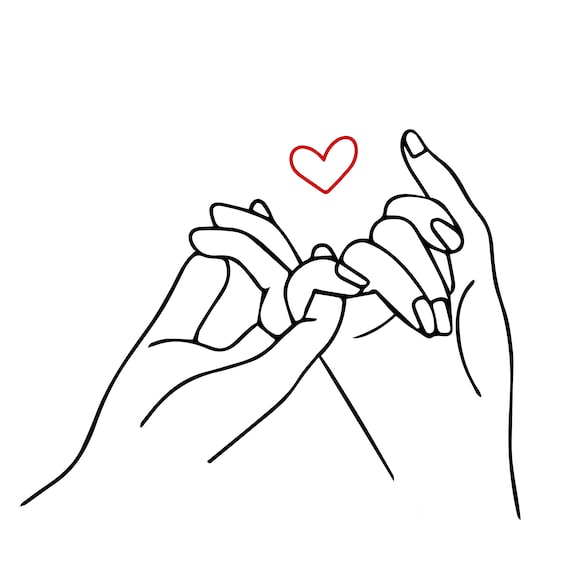 Holding Hands SVG, Pinky Hold, Love, SVG Cut File, Instant
