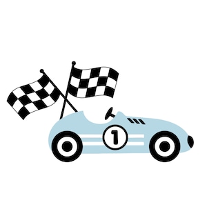 Racewagen SVG, gelaagd, papier, race, retro, verjaardag, topper, jongen, kinderen, gesneden bestand, vinyl, vervoer, cricut, voertuigen, onmiddellijke download