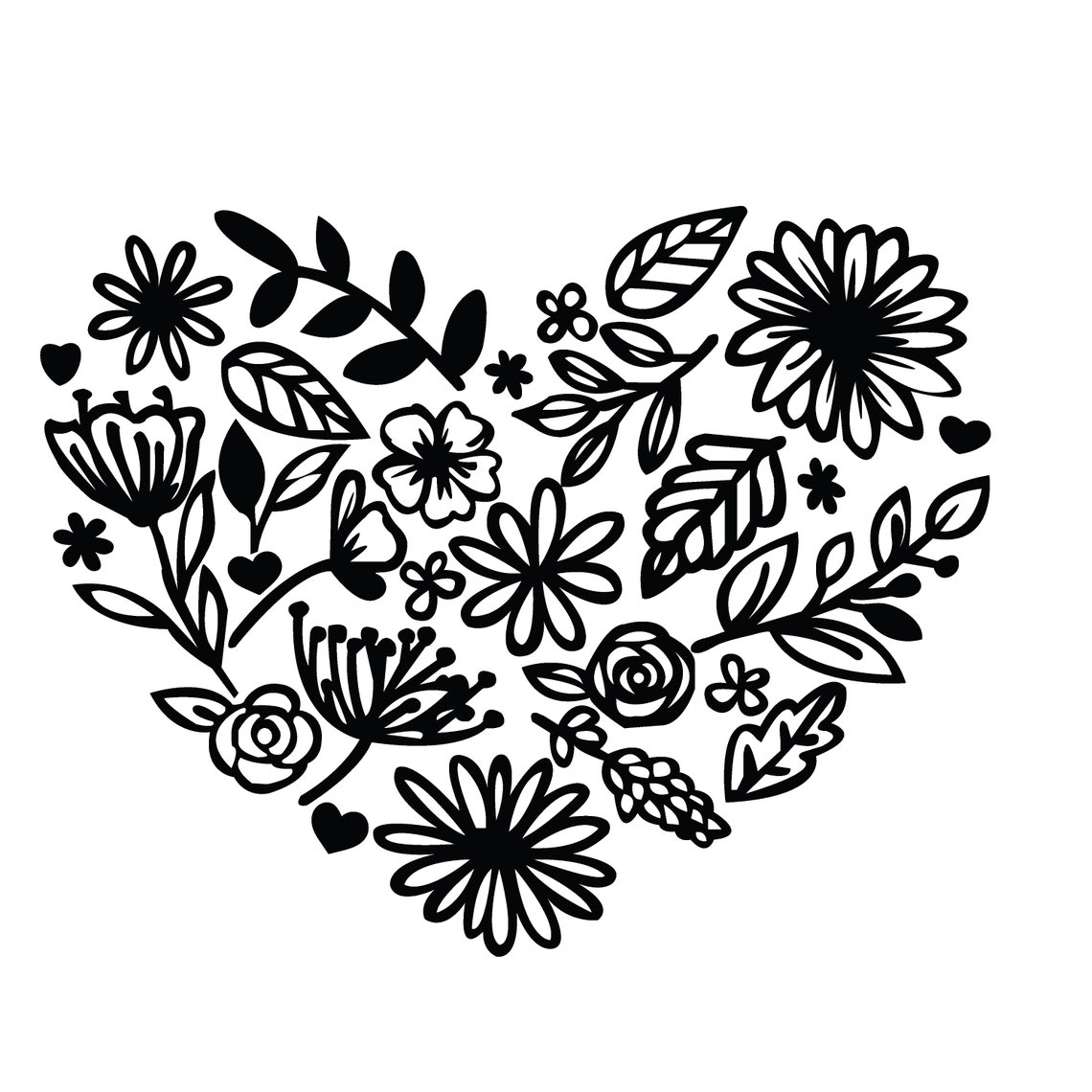 Flower Heart SVG Design ,heart SVG for Cricut , Heart Wreath SVG , Cut ...