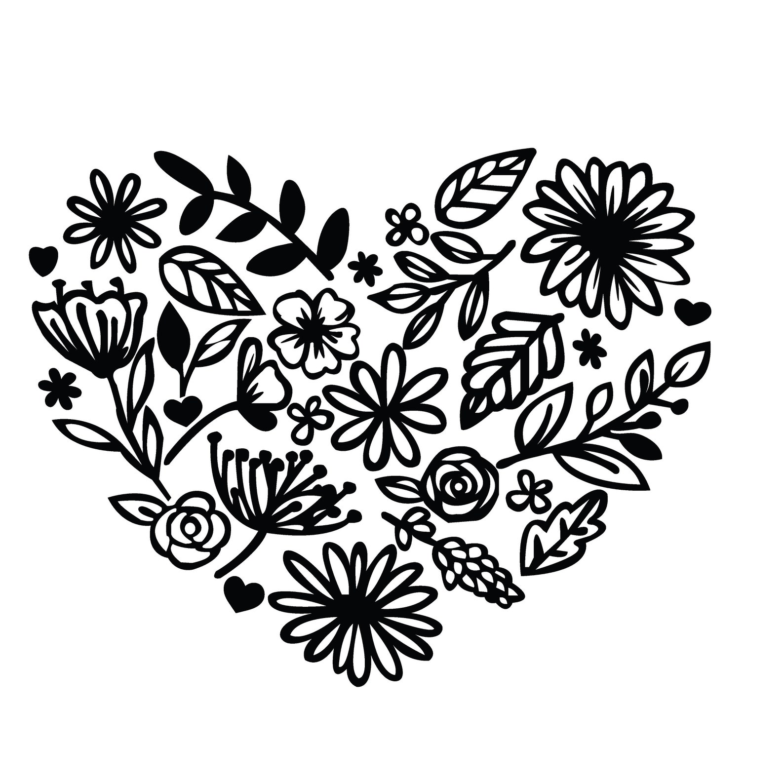 Flower Heart SVG Design ,heart SVG for Cricut , Heart Wreath SVG , Cut ...