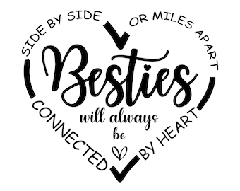 Besties SVG , Cut File , Cricut , Commercial use ,Silhouette , Best Friends SVG , Friendship SVG ,png ,eps,jpg.