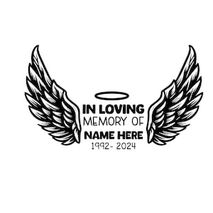 In liefdevolle herinnering aan Svg, mooi gedenkteken, ter nagedachtenis Svg Png, Heart Angel Forever Memorial Svg Design, rust in vrede Svg Png, liefdesverlies Svg