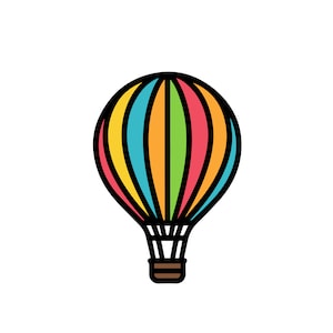 Montgolfière Svg, fichiers svg, fichiers svg pour cricut, svg cricut, images svg, dessins svg, clipart, téléchargement numérique, Silhouette Svg