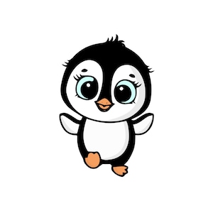 Baby Penguins SVG-bundel, 3 Penguin Designs, Kids Tshirt Design, Png Eps Designs, Svg voor Circut, Kids Design Svg, Kwekerij Logo Vector