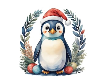Christmas Penguins Clipart png jpg pdf, holiday penguins, cute penguin  Instant Download, Personal Use, Commercial Use, PNG