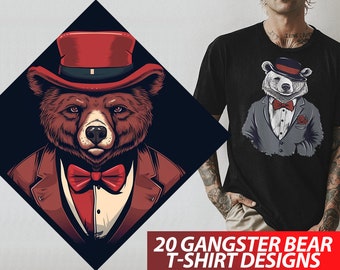 Tshirt designs - Gangster bear street wear - PNG & SVG