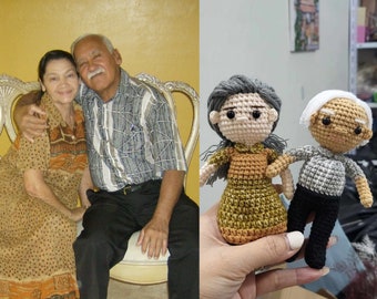 Custom Crochet Dolls, Personalized Crochet Doll, Crochet Couple Gift, Custom Crochet Portrait, Father Day Gift, Gift For Grandpa Husband Dad