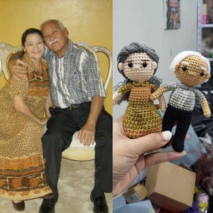 Personalized Crochet Dolls, Crochet Couple Gift, Custom Crochet Portrait, Doll From Portrait, Look Alike Doll, Gifts for Mom Her Mothers Day image 1
