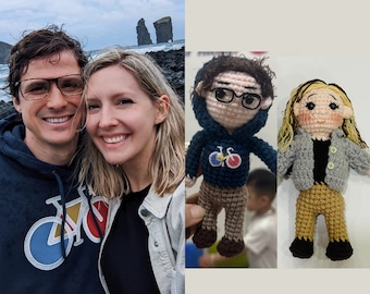 Personalized Couple Doll Gifts, Custom Crochet Portrait, Doll From Photo, Couple Portrait, Gift For Husband, Gift For Him, Family Doll Gifts