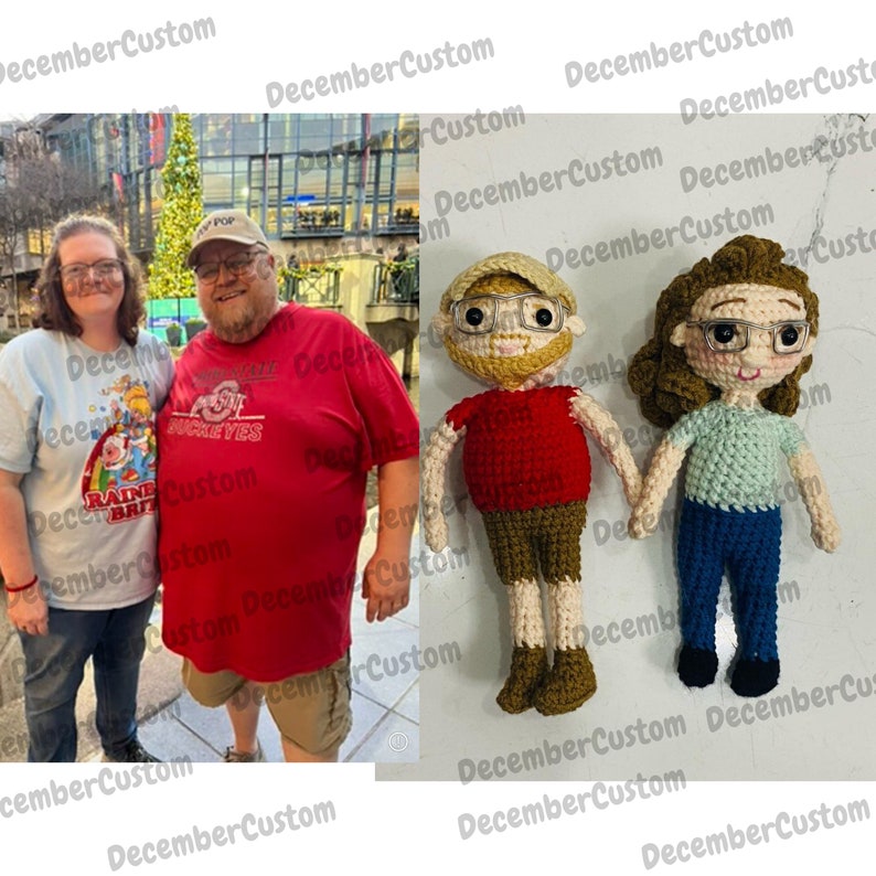 Personalized Crochet Dolls, Crochet Couple Gift, Custom Crochet Portrait, Doll From Portrait, Look Alike Doll, Gifts for Mom Her Mothers Day image 8
