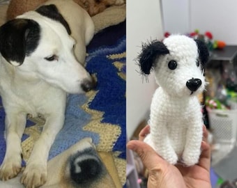 Bambola di cane personalizzata all'uncinetto, bambola di peluche personalizzata, cane simile, cane di peluche, memoriale per animali domestici, mamma di cane, ritratto di cane, bambola personalizzata per animali domestici