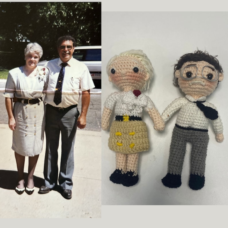 Personalized Crochet Dolls, Crochet Couple Gift, Custom Crochet Portrait, Doll From Portrait, Look Alike Doll, Gifts for Mom Her Mothers Day image 2