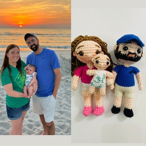 Personalized Crochet Dolls, Crochet Couple Gift, Custom Crochet Portrait, Doll From Portrait, Look Alike Doll, Gifts for Mom Her Mothers Day image 7