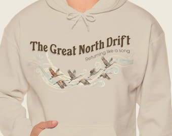 Sandhill Crane Migration Hoodie | North Drift Wildlife Art, Birdwatcher Gift